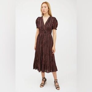 Ulla Johnson Zaria metallic striped dress size 6